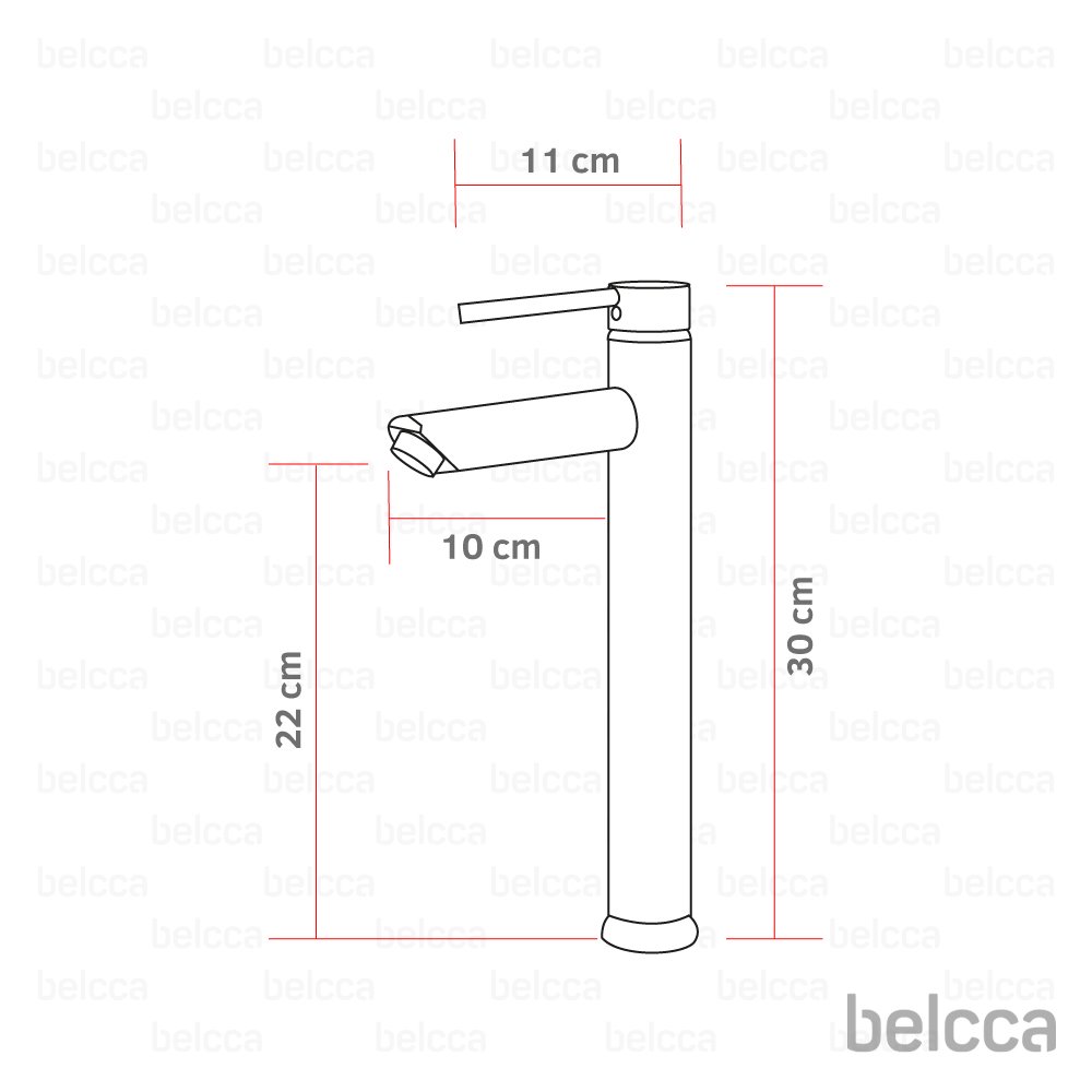 Torneira Para Banheiro Alta com Misturador Monocomando Cromada de Bancada Belcca TAMC-01