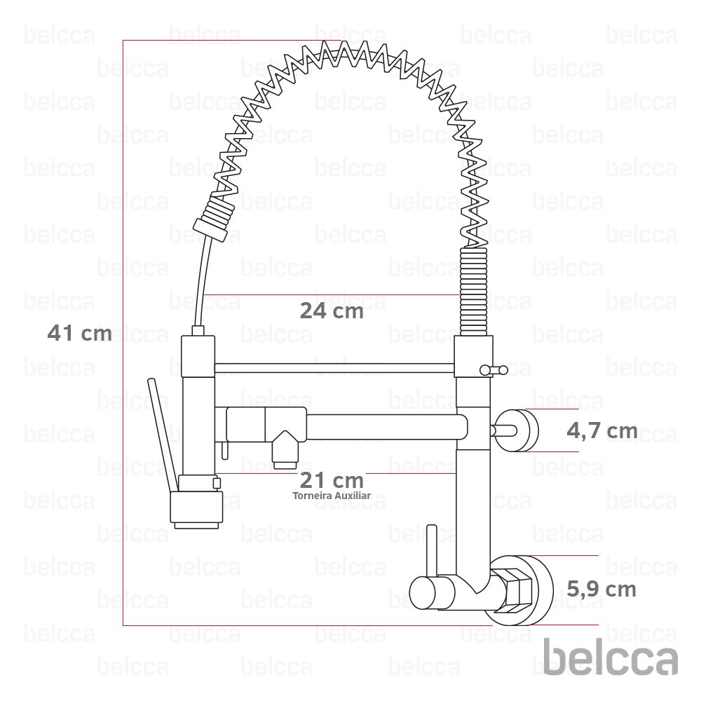 Cuba Pia Para Cozinha Aço Inox 304 Cg304-C02 E Torneira Gourmet 40Cm Cromada De Parede Tg40c-Pl Belcca-Kit