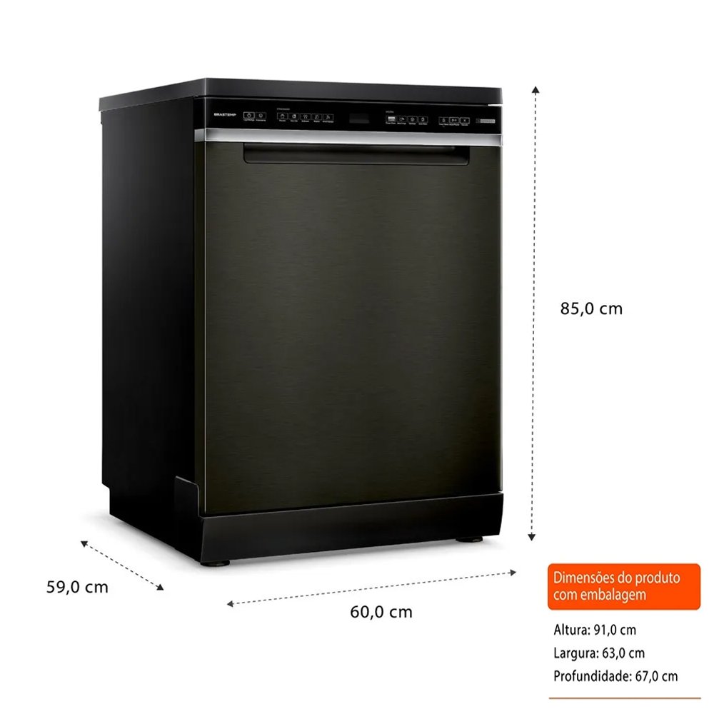 Lava-Louças 15 Serviços Brastemp BLF62AP - 5 Programações, Preto