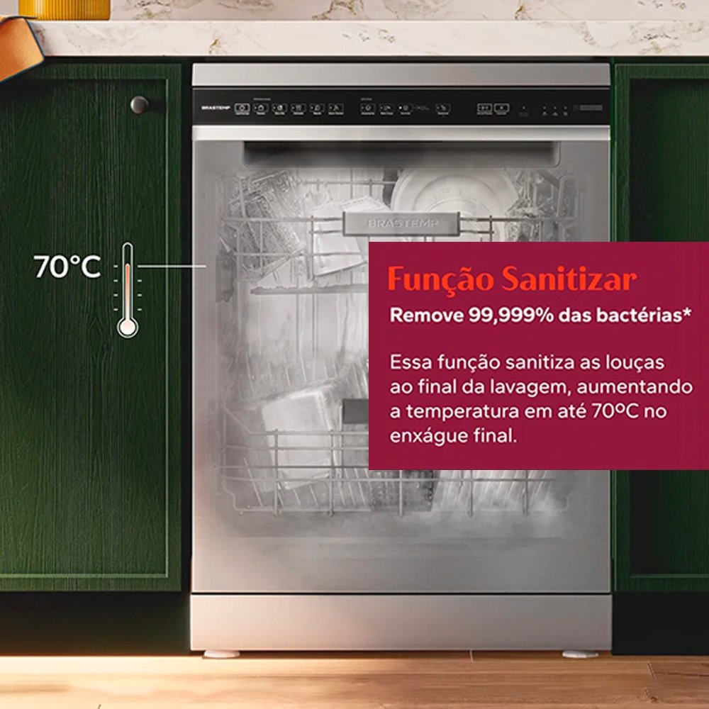 Lava-Louças Brastemp 15 Serviços BLF61AR - 5 Programações, Inox, 110V