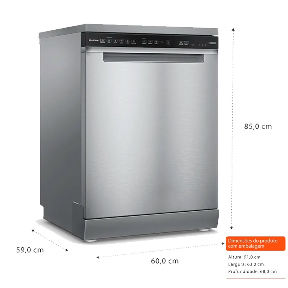 Lava-Louças Brastemp 15 Serviços BLF61AR - 5 Programações, Inox, 110V