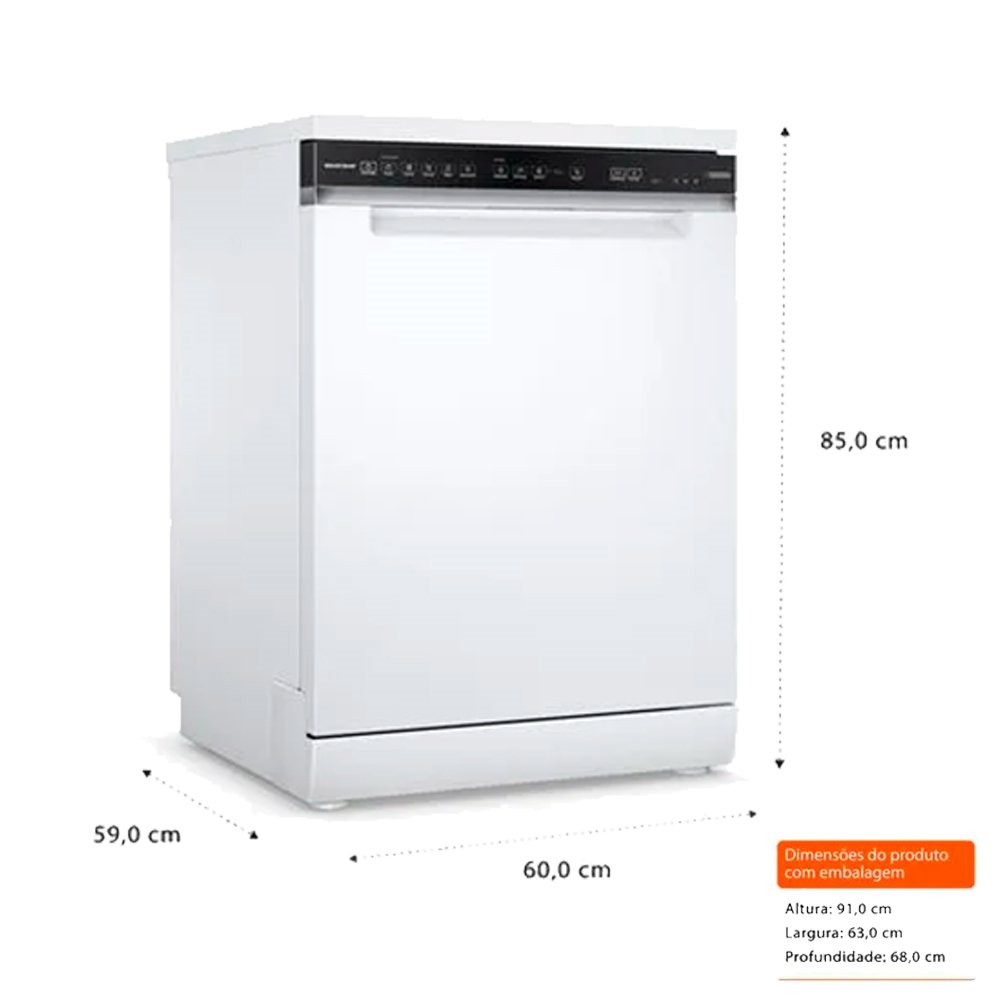 Lava-Louças Brastemp 15 Serviços BLF61AB - Smart Sensor, Branca, 220V