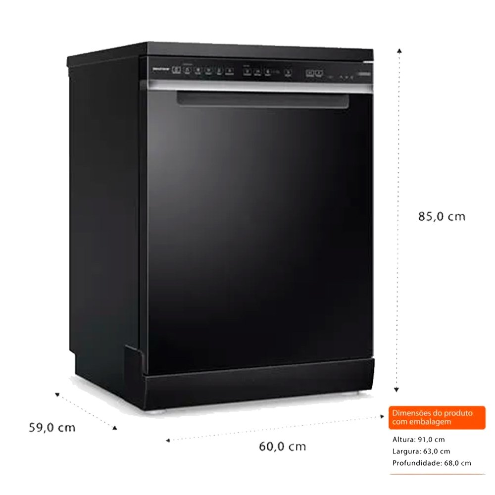 Lava-Louças Brastemp 15 Serviços BLF61AE - 5 Programações, Preto, 220V