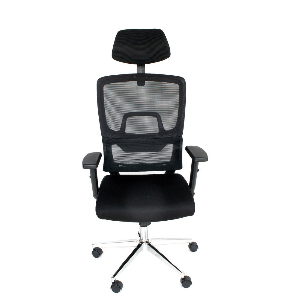 Cadeira de Escritório Presidente Ergonômica Tela Mash Reclinável NR17 - Preta