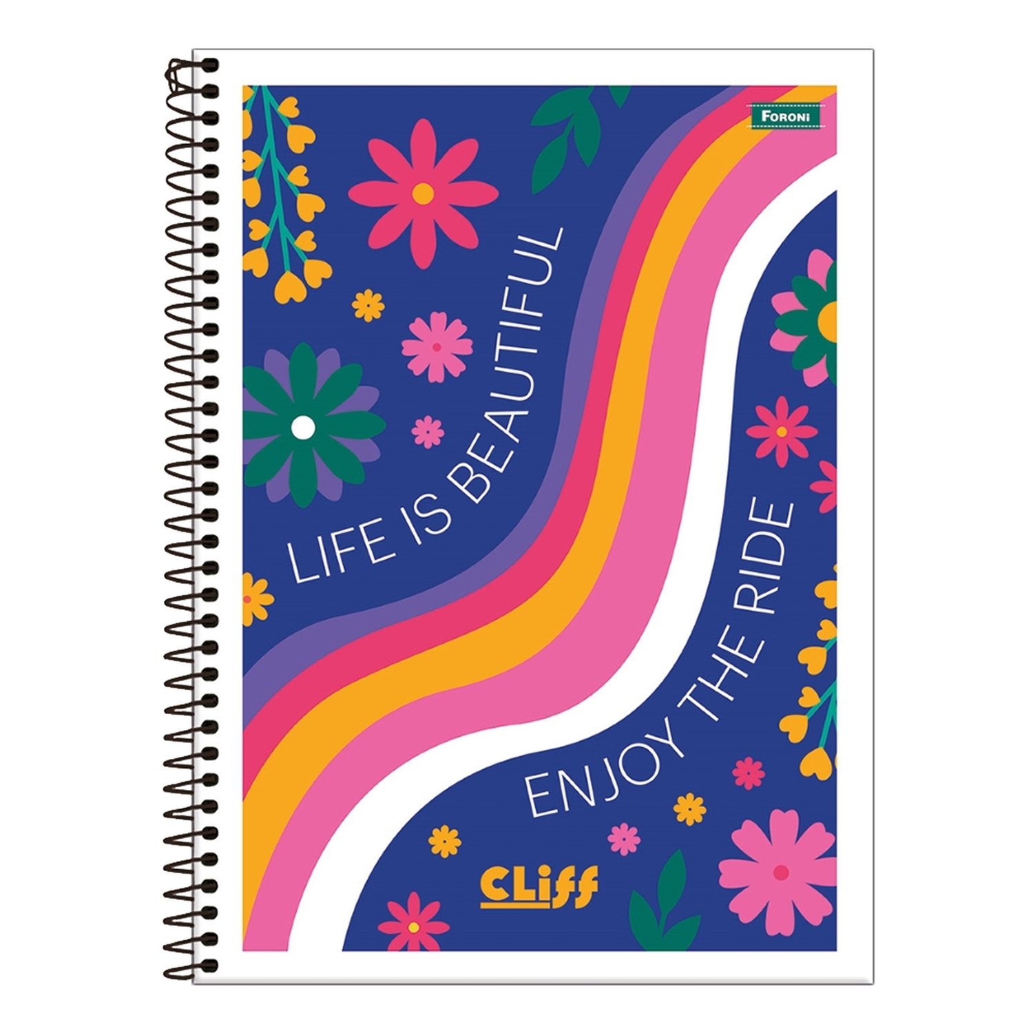 Caderno Espiral Foroni Universitário - Capa Flexível Cliff 10 Matérias ...
