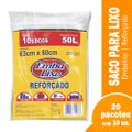 Saco de Lixo Embalixo Rolo Reforçado Preto 50L - 20 Embalagens com 10 Unidades