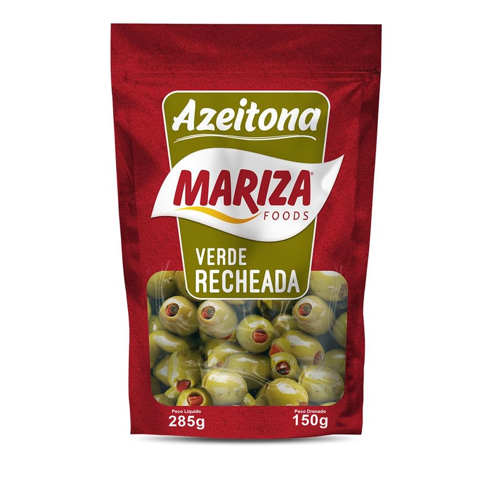 Azeitona Verde Recheada Mariza 150g CX 24 Stand Up Pouch