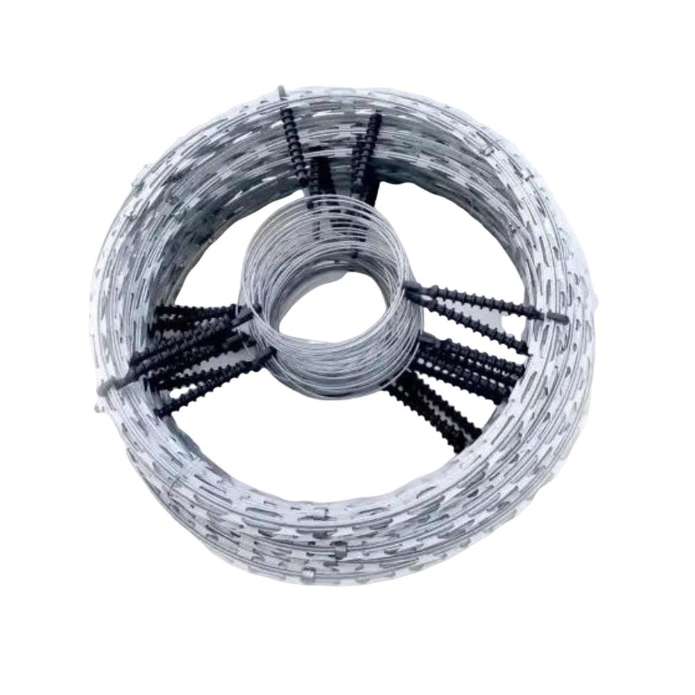 Concertina Perimetral Dupla Sensor Eletrificada 45cm Galvalume 8 metros