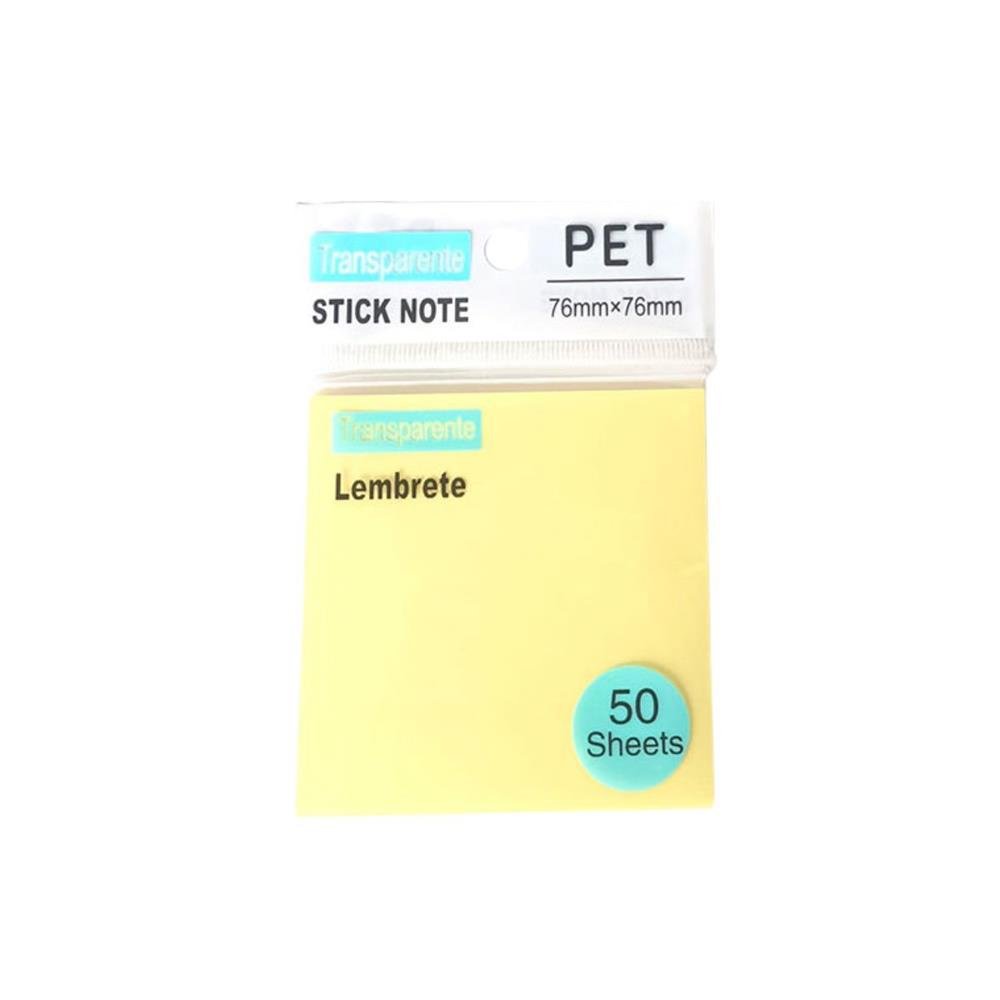 Bloco Anotacoes Pet Transparente 76X76 Amarelo C/50