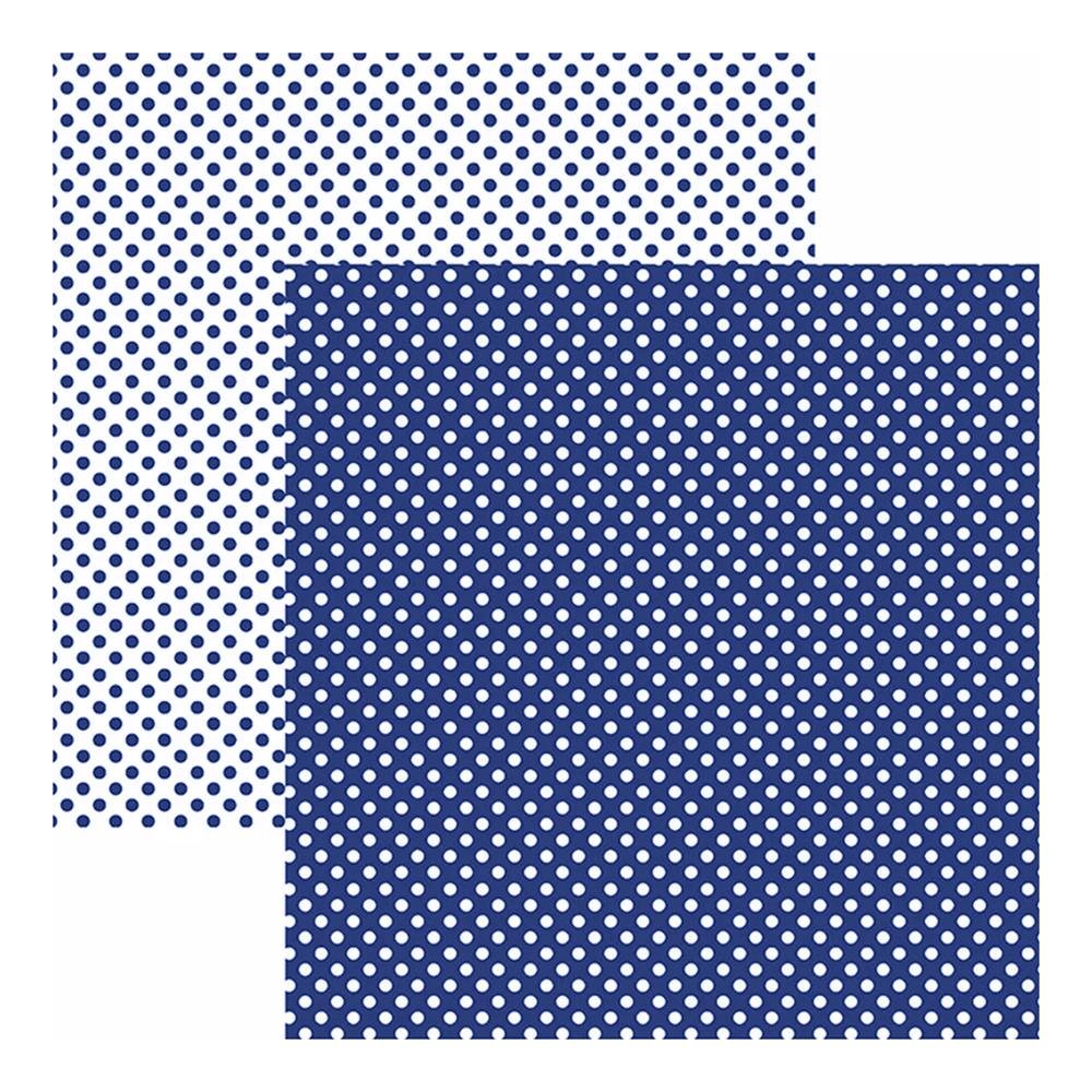 Papel Colorset Griffe 46X46cm Poa Azul E Branco Com 20 Folhas