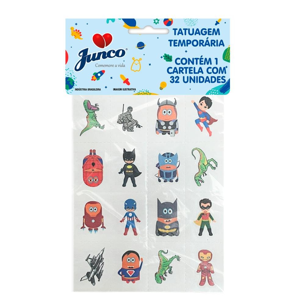 Tatuagem Temporária Infantil Junco - Tema Menino