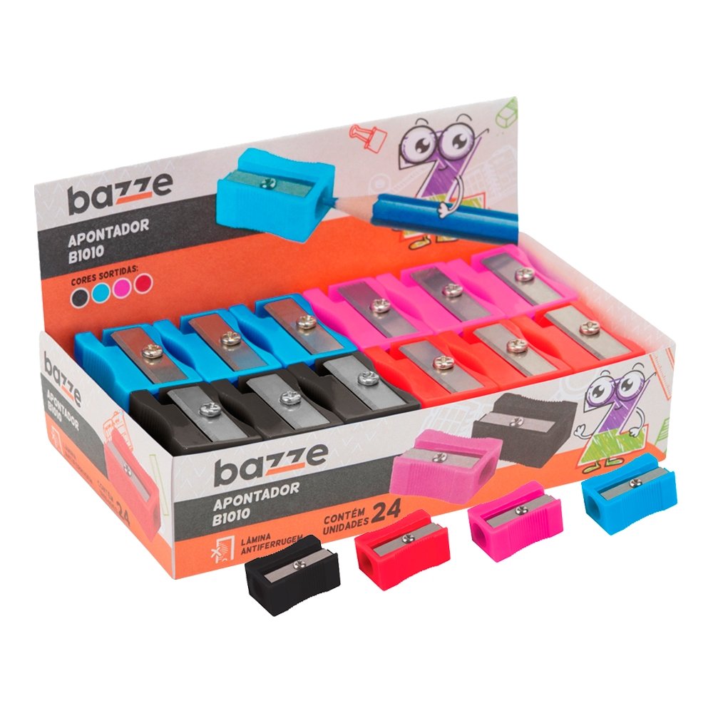 Apontador Bazze B1010 Sem Depósito - Embalagem com 24 Unidades