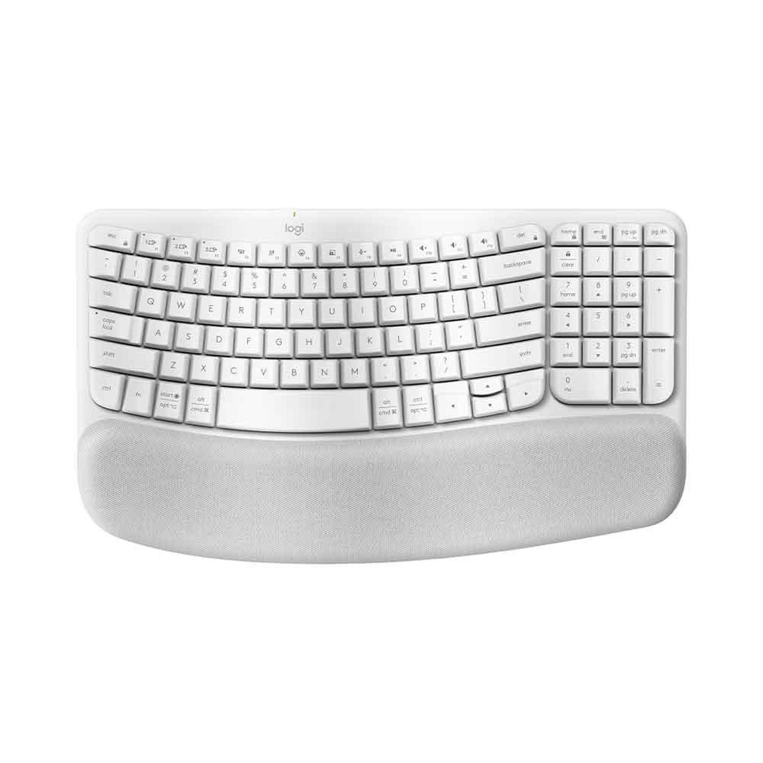Teclado Sem Fio Bluetooth Wave Keys, Branco, Multi-Dispositivo, Layout Americano, Logitech