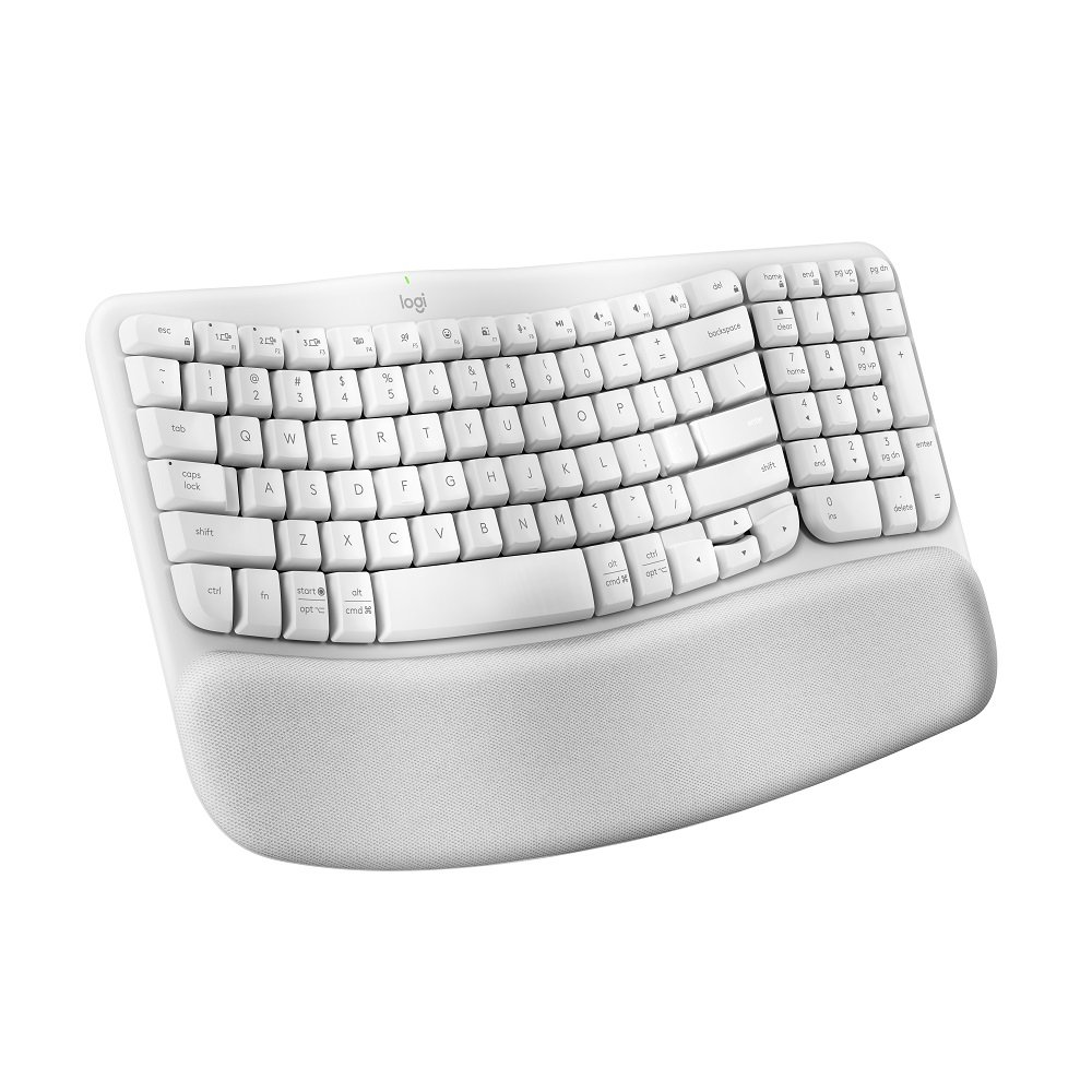 Teclado Sem Fio Bluetooth Wave Keys, Branco, Multi-Dispositivo, Layout Americano, Logitech