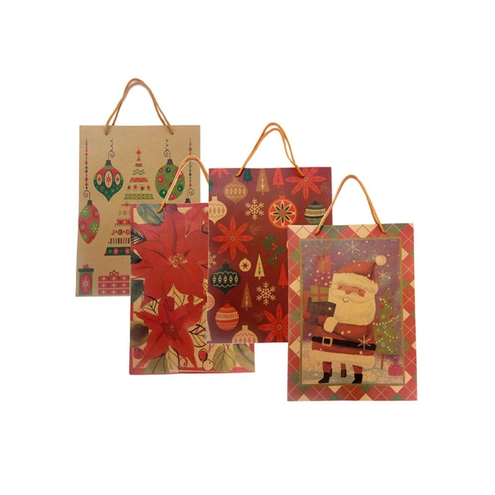 Sacola Kraft Natal Decorada 32X24x10cm