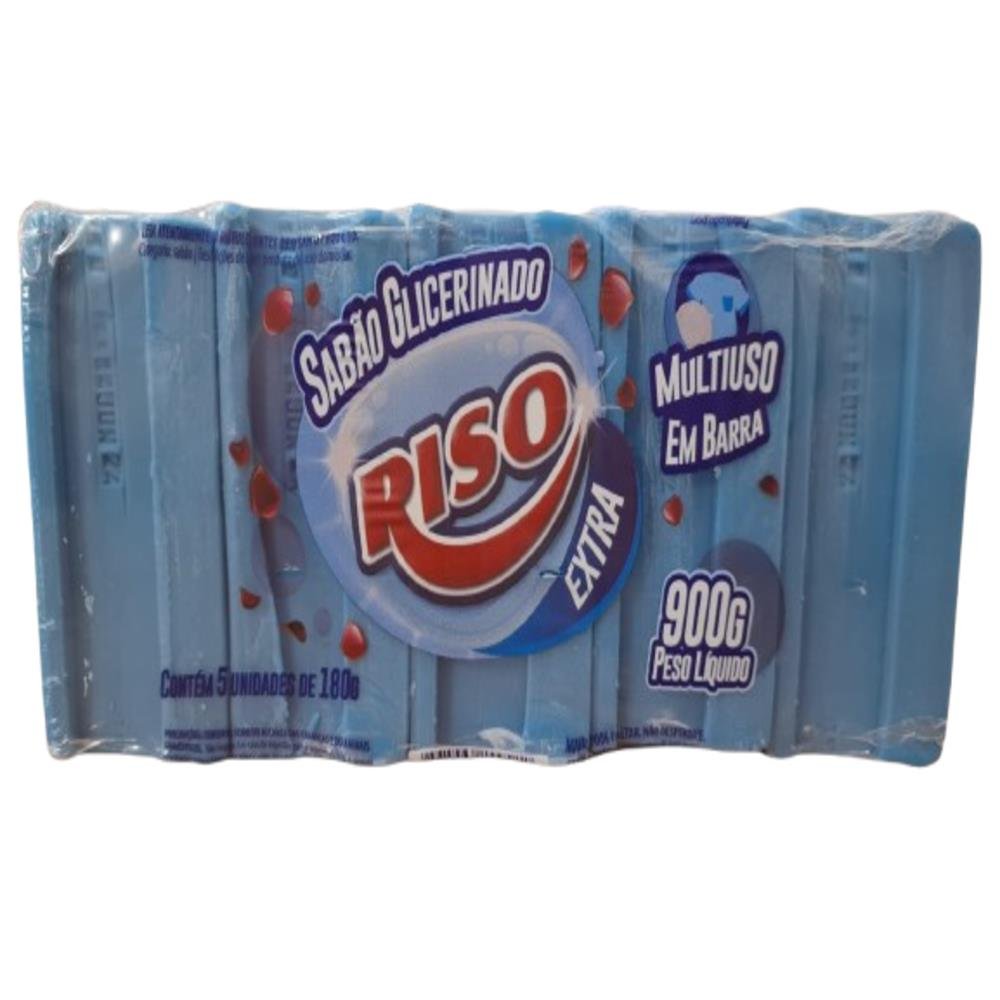 Sabao Riso Azul Extra Glicerinado 10 Embalagens 05/180g