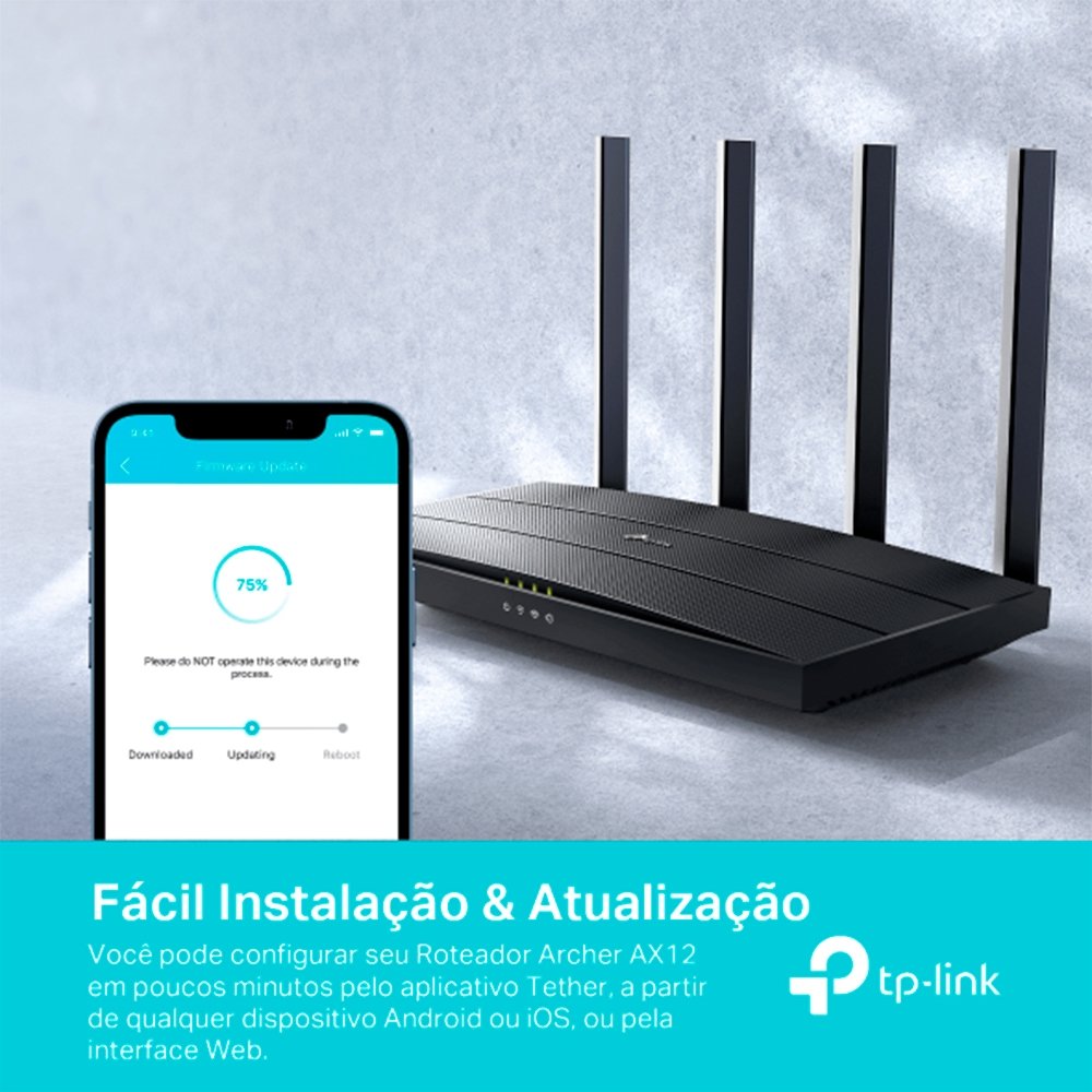 Roteador Wireless Tp-Link Archer AX12 - Wi-Fi 6, 1 Gbps, Gigabit, AX1500, Dual Band