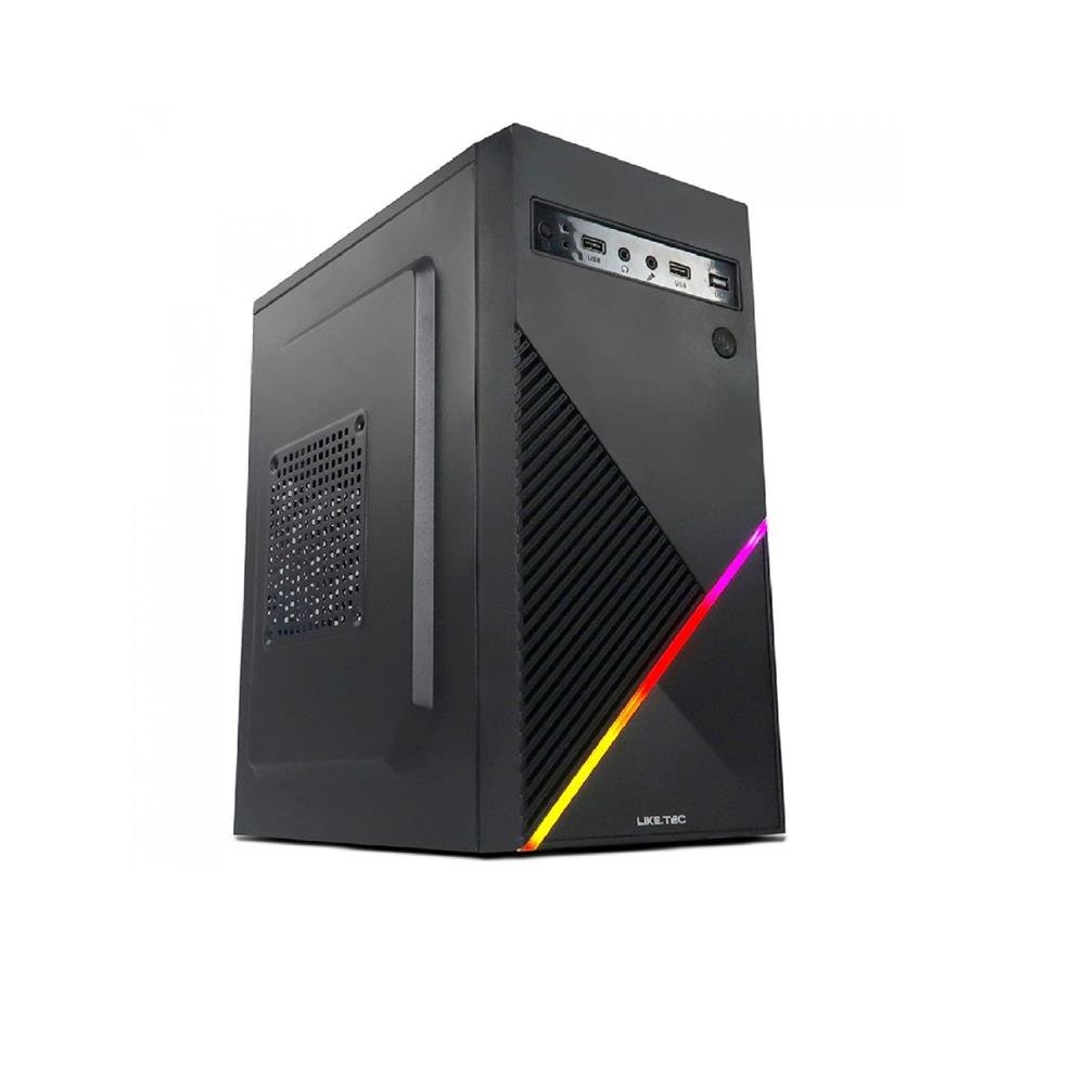 Gabinete Gamer Liketec Basic One V2 Rgb Sem Fan Micro Atx Rgb Preto