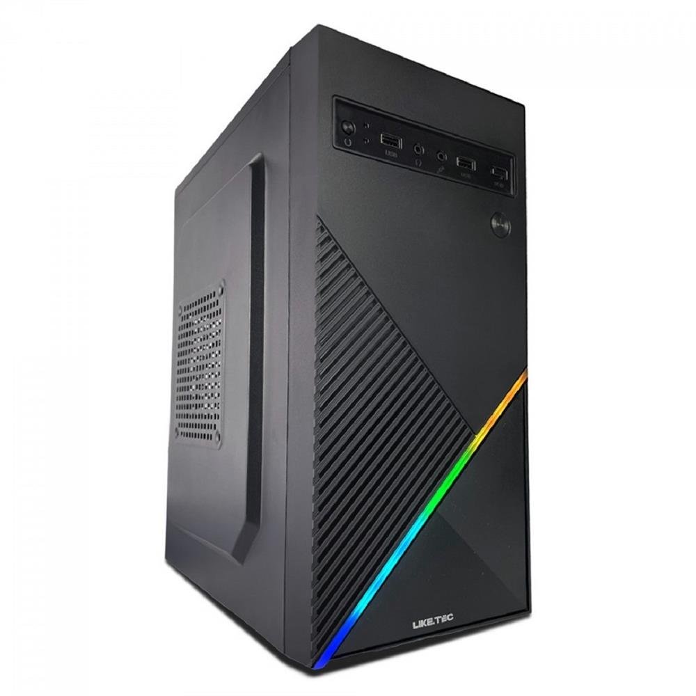 Gabinete Gamer Liketec Basic One V2 Rgb Sem Fan Micro Atx Rgb Preto