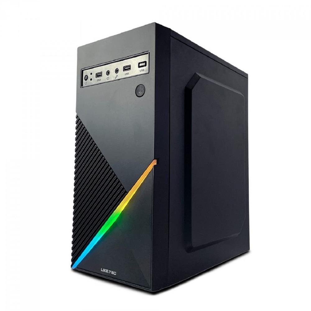 Gabinete Gamer Liketec Basic One V2 Rgb Sem Fan Micro Atx Rgb Preto