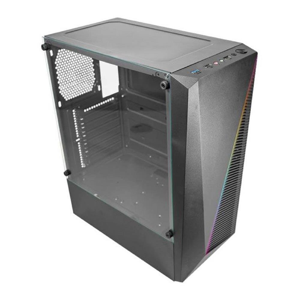 Gabinete Gamer K-Mex CG-02W5 Demon I, Mid Tower, Vidro Temperado, ATX, mATX, ITX, ARGB, Preto
