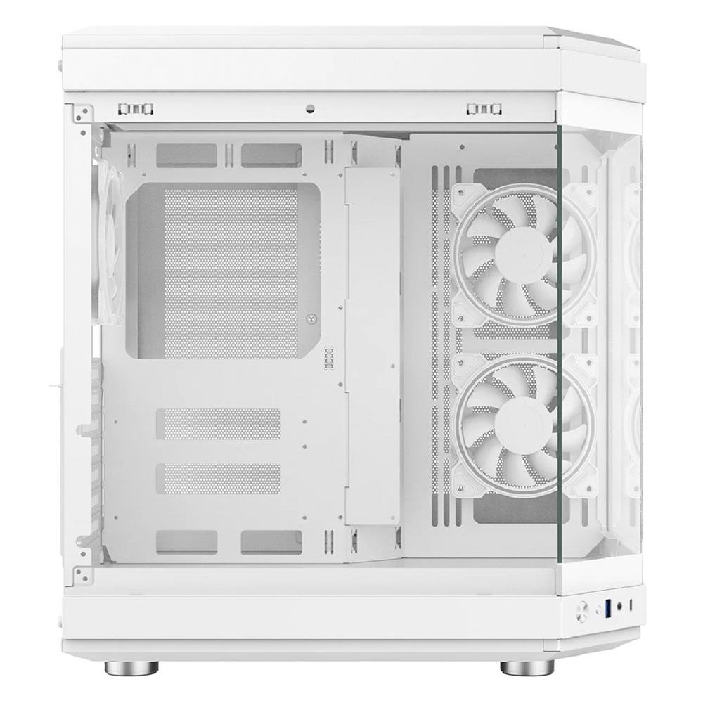 Gabinete Gamer Liketec Unreal Dark White, Cube Design, Mid Tower, Vidro Temperado, Preto e Branco, Sem Fonte e Sem Fans, 2073