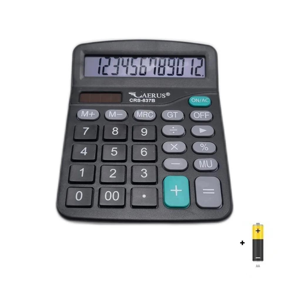 Calculadora Eletrônica 12 Dígitos Caerus CRS-837B Preta