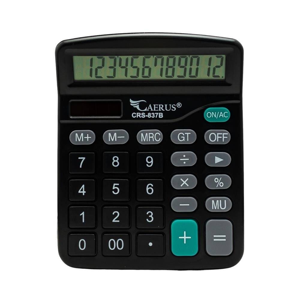 Calculadora Eletrônica 12 Dígitos Caerus CRS-837B Preta