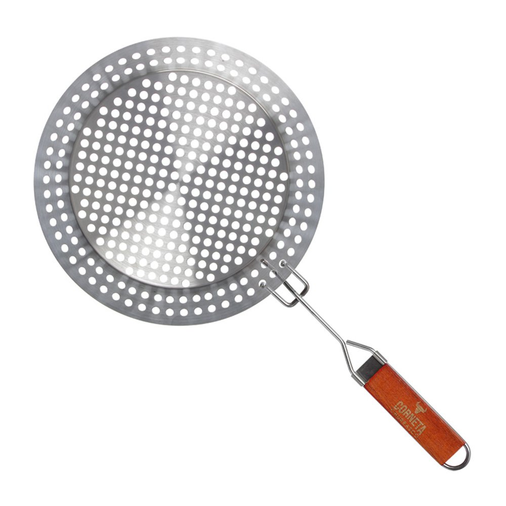 Grelha Churrasqueira De Aço Inox Com Cabo Removível 30,5CM