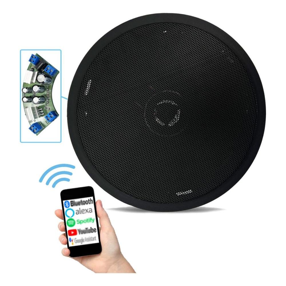 Kit Arandela 6" Leson 2LSREDPT 70W RMS Redonda Preta