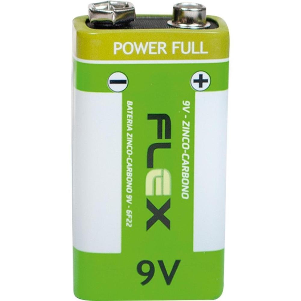 Bateria Zinco 9V FX-9Z1A (C/10 Bateria) Flex Un.Venda: CX/1