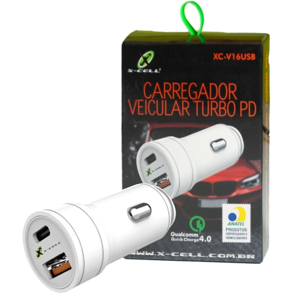 Carregador Veicular USB Para USB-C Flex XC-V16USB Un.Venda: PC/1