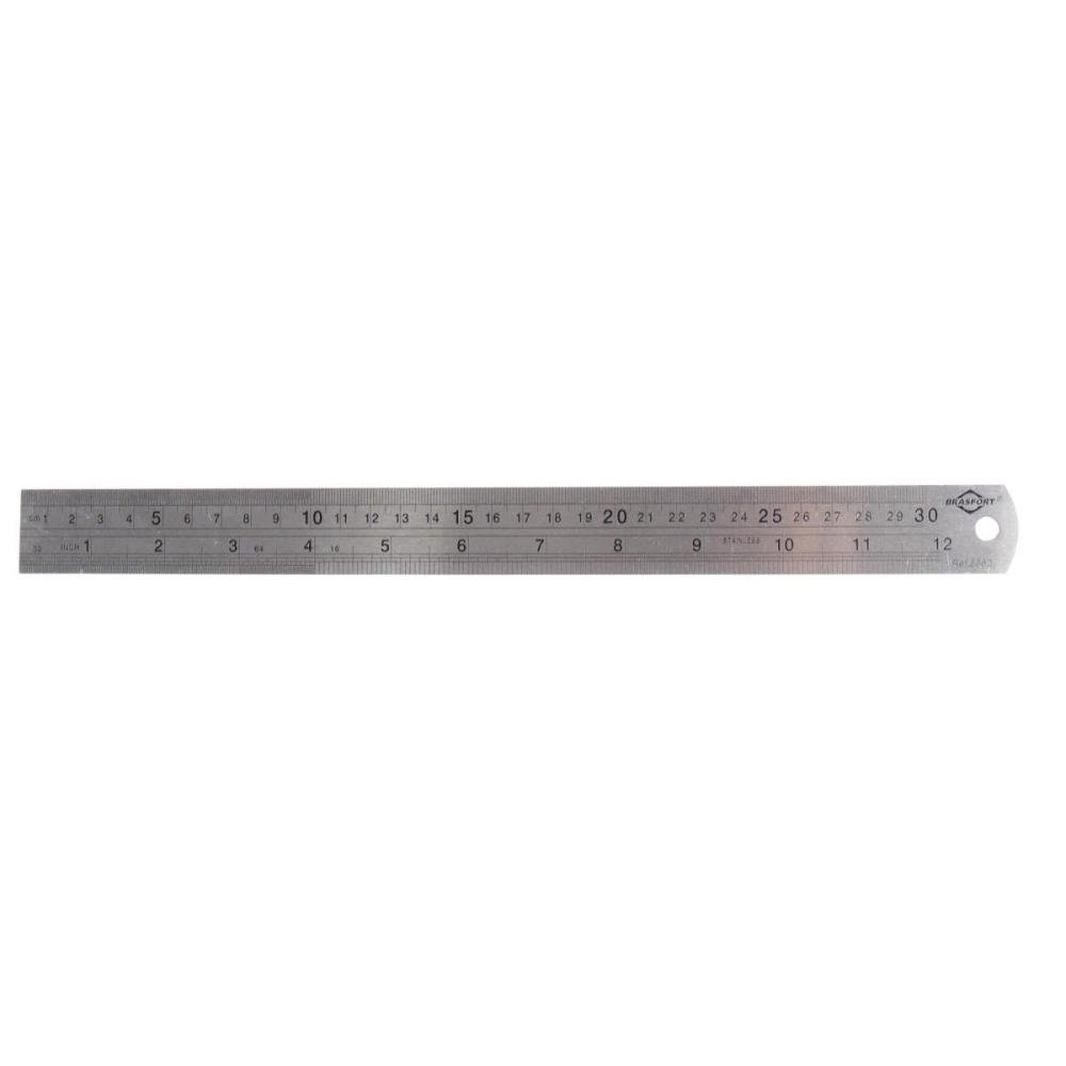Regua Inox Inoxidavel 12"/300mm Brasfort Un.Venda: PC/1