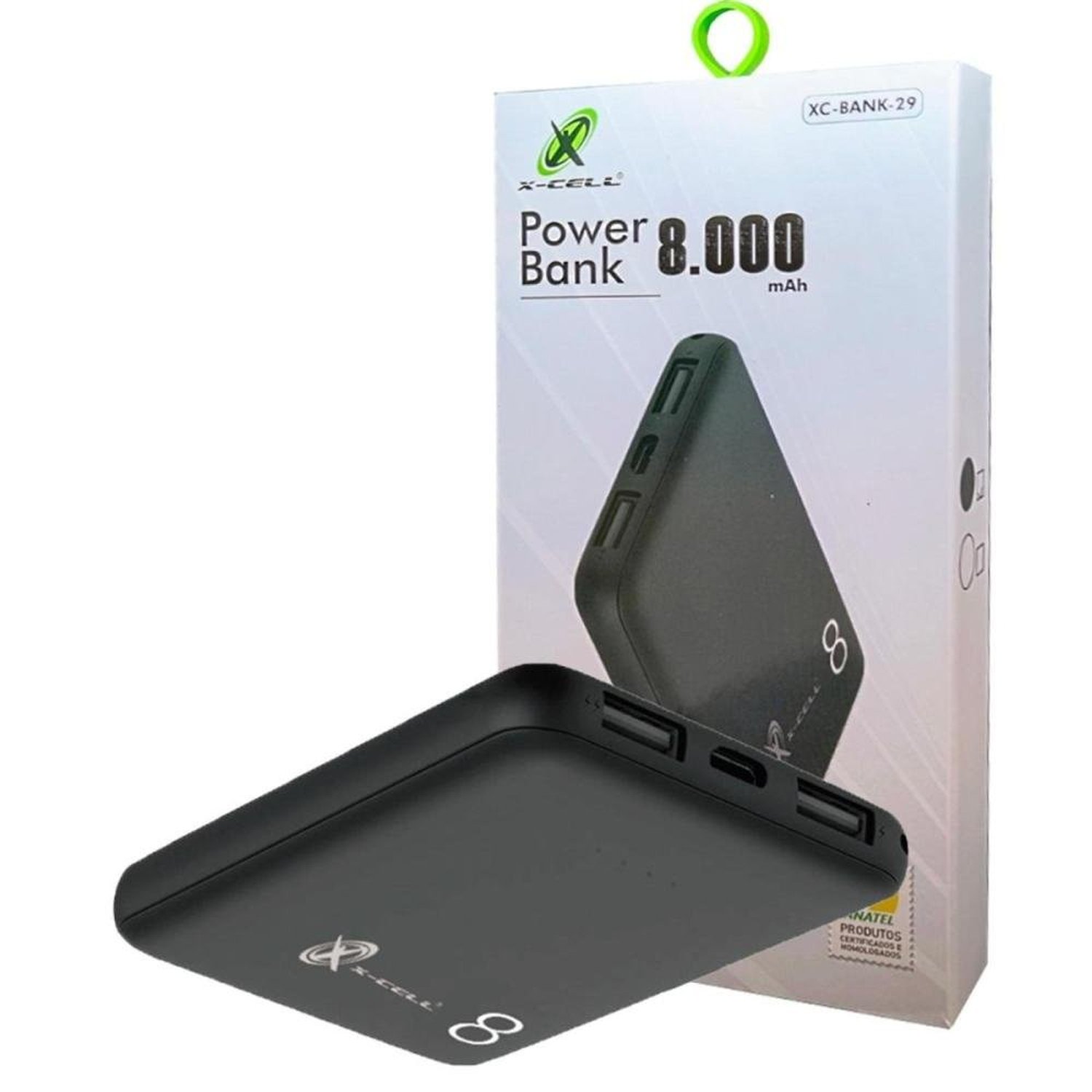 Carregador Power Bank 8000 XC-BANK-29 Flex Un.Venda: PC/1
