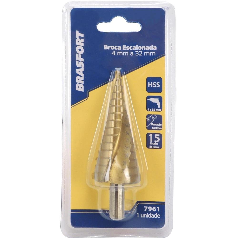 Broca Escalonada 4mm a 32mm Brasfort Un.Venda: PC/1