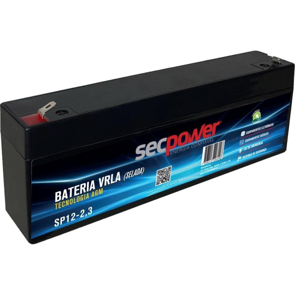 Bateria Selada 12V 2,3Ah SP12-2,3 SecPower Un.Venda: PC/1