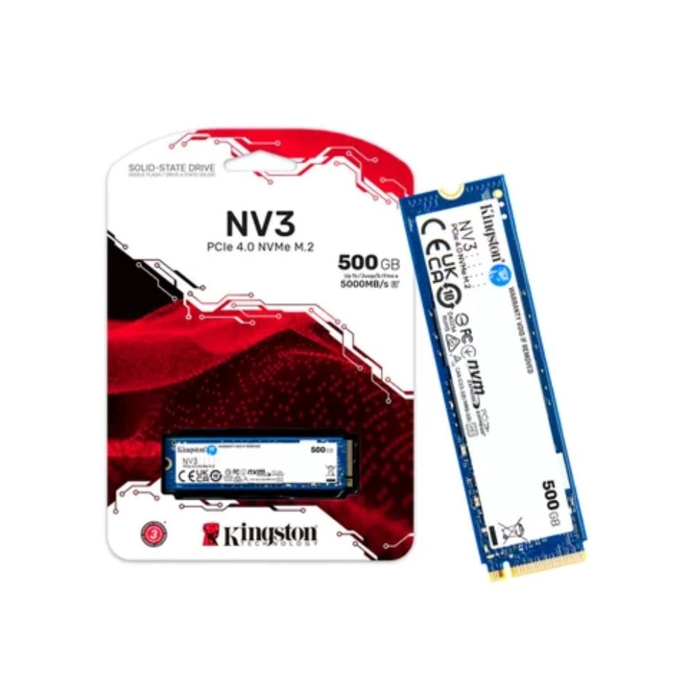 SSD M2 Kingston NV3, 500gb, NVMe, 2280, PCIe 4.0, Leitura 5000MBs e Gravação ,3000MBs, SNV3S/500G