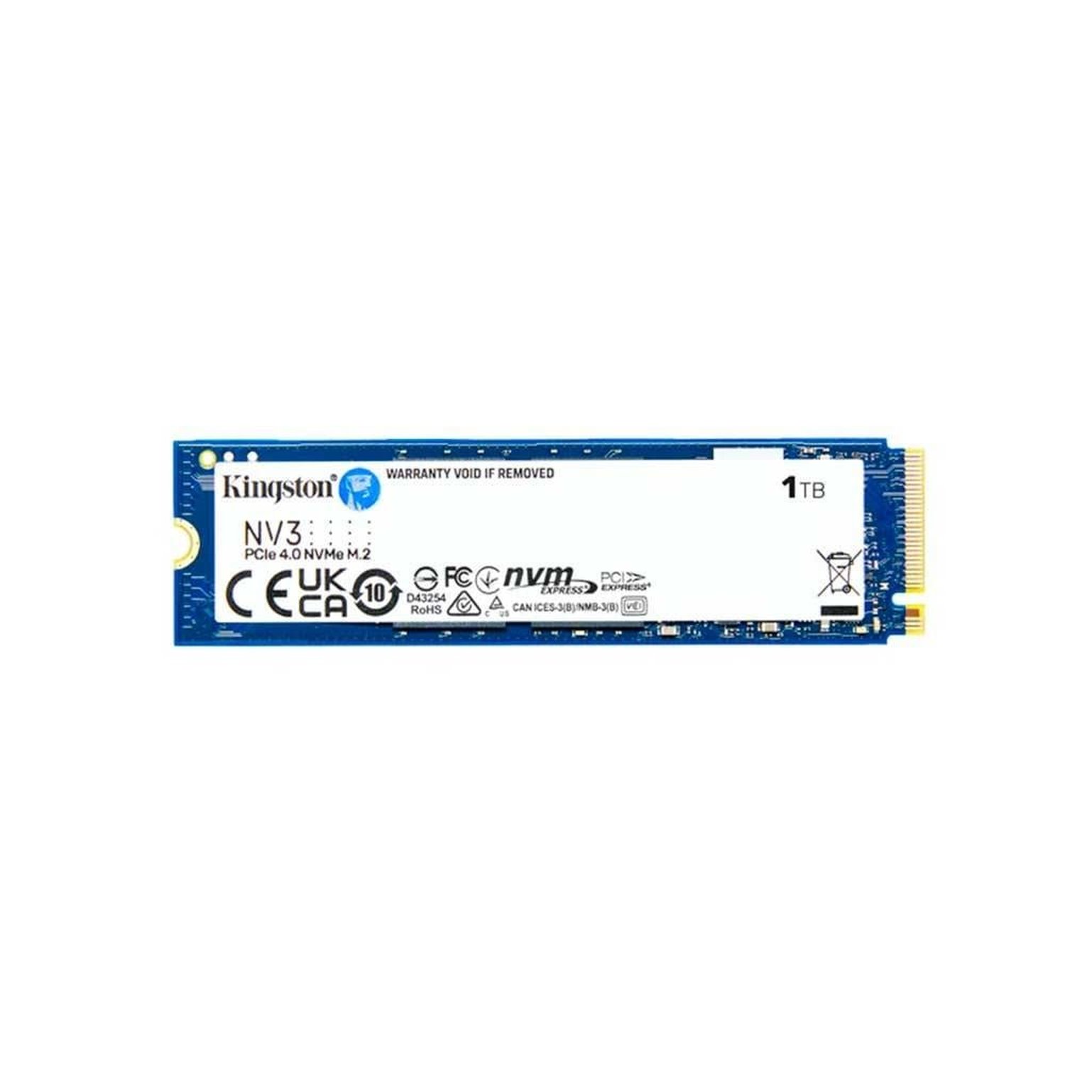 SSD M2 Kingston NV3, 1TB, NVMe, 2280, PCIe 4.0, Leitura 6000MBs e Gravação, 4000MBs, SNV3S/1000G