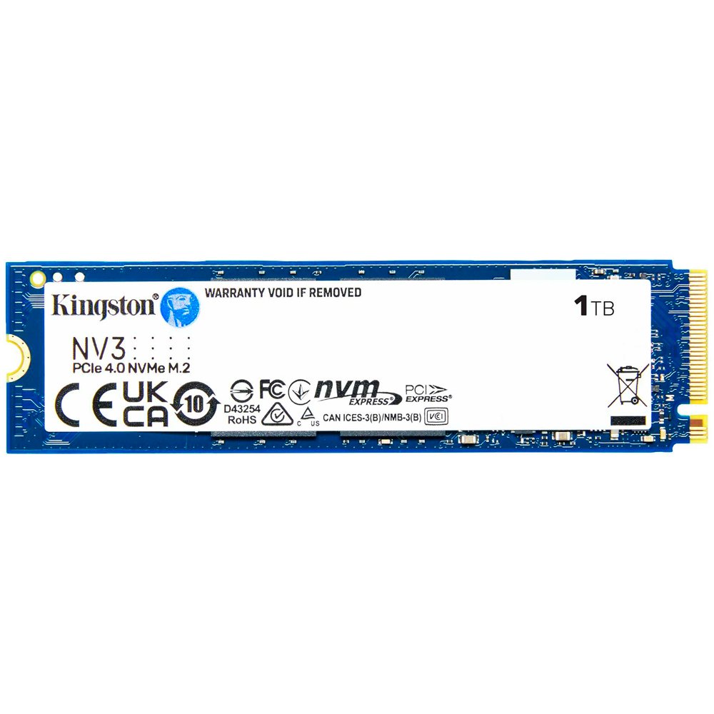 Ssd M2 Kingston Nv3, 1Tb, Nvme, 2280, Pcie 4.0, Leitura 6000Mbs E Gravação, 4000Mbs, Snv3s/1000G