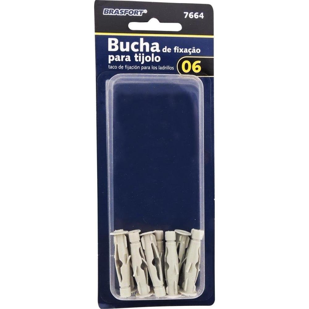 Bucha de Fixação Tijolo Nylon 06 (Com 10) Un.Venda: MVA/10