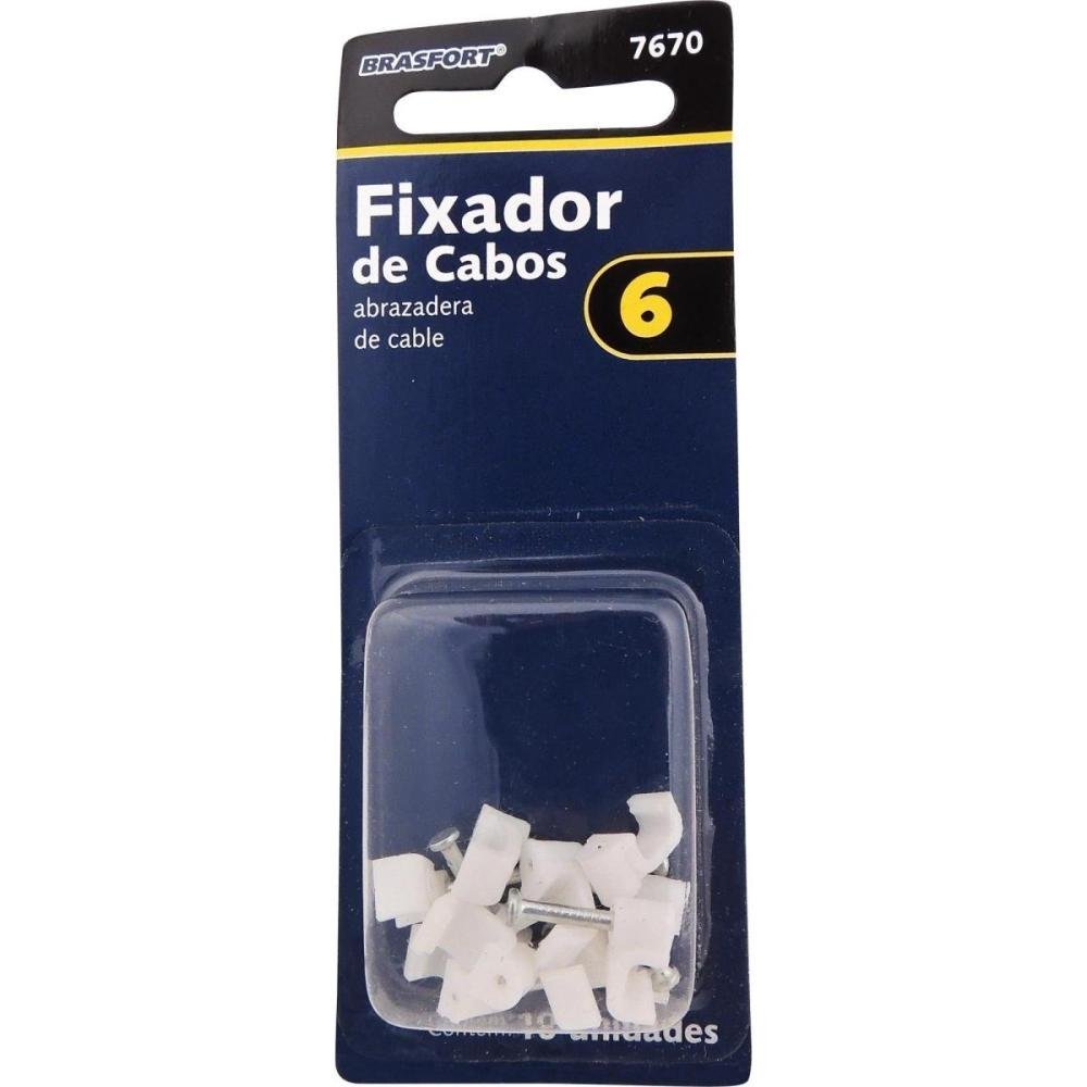 Fixador de Cabo n°06 Brasfort Branco (Com 10) Un.Venda: MVA/10