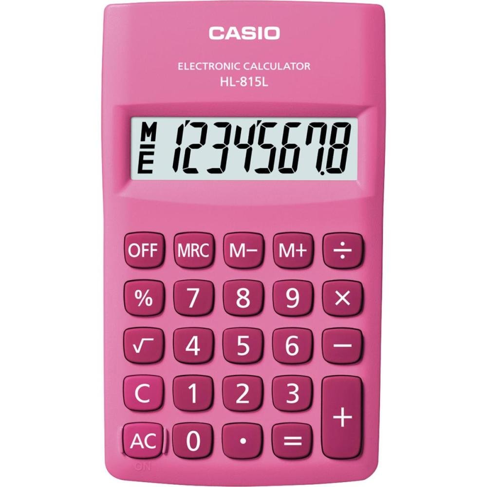 Calculadora De Bolso Casio Hl815l 8 Dígitos Rosa Un.Venda: Pc/1