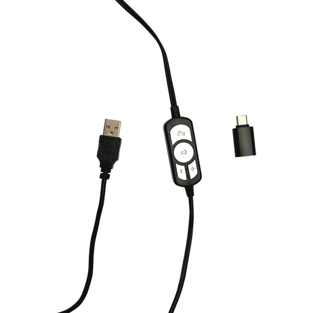 Headset Office Bright USB Com Adaptador USB-C Un.Venda: PC/1