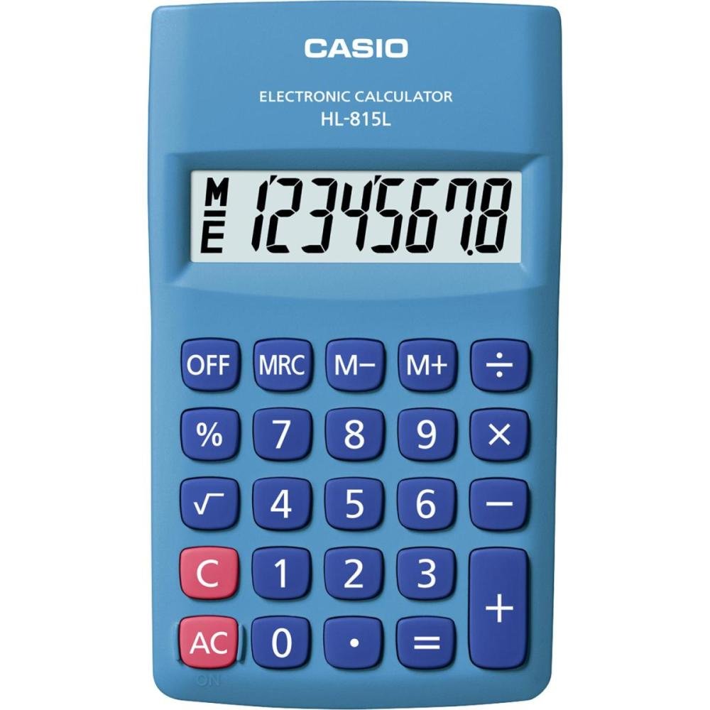 Calculadora de Bolso Casio HL815L 8 Digitos Azul Un.Venda: PC/1