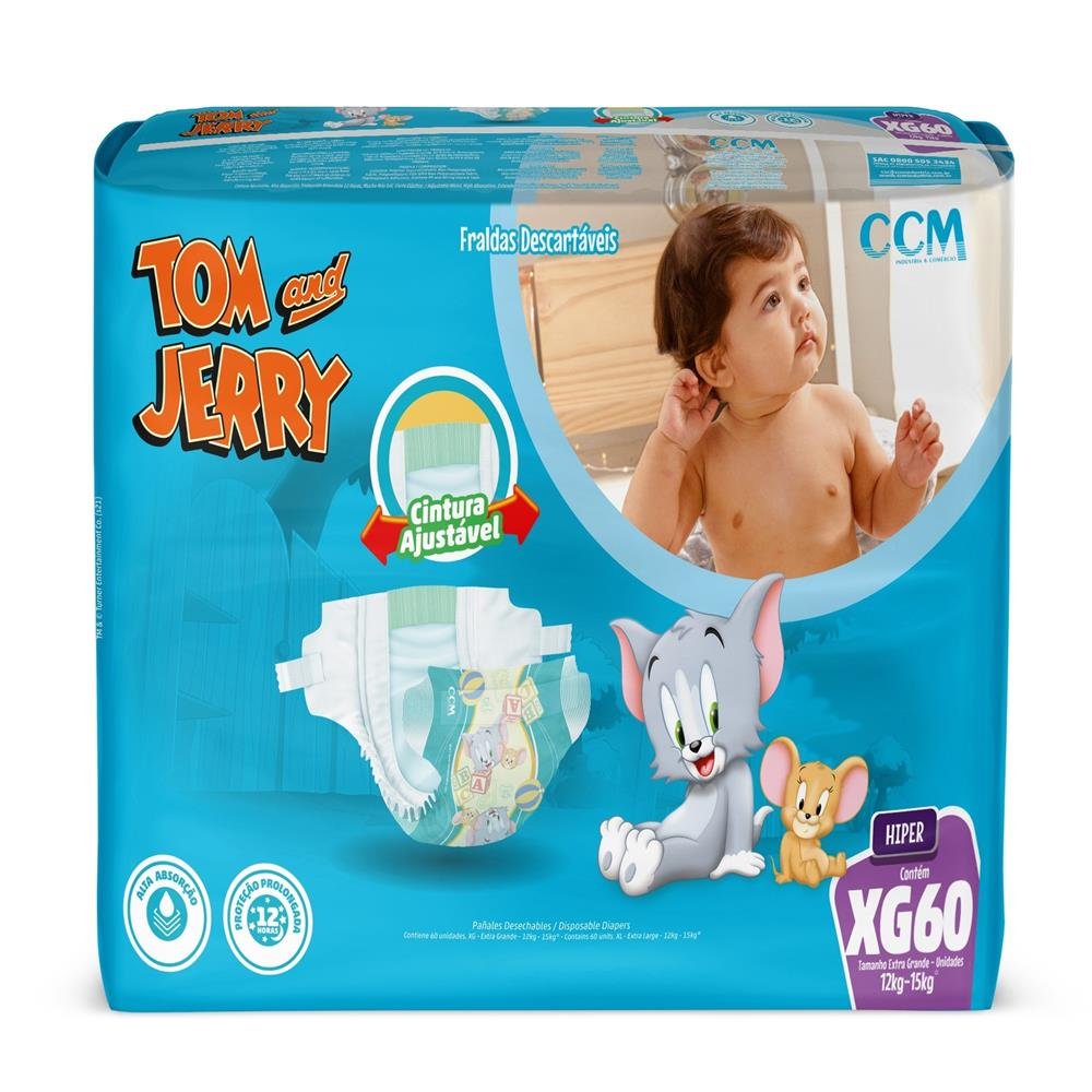 Fraldas Tom e Jerry Hiper XG 4X60
