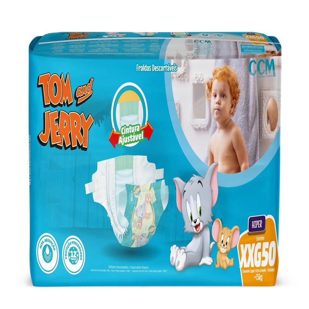 Fraldas Tom e Jerry Hiper XXG 4X50