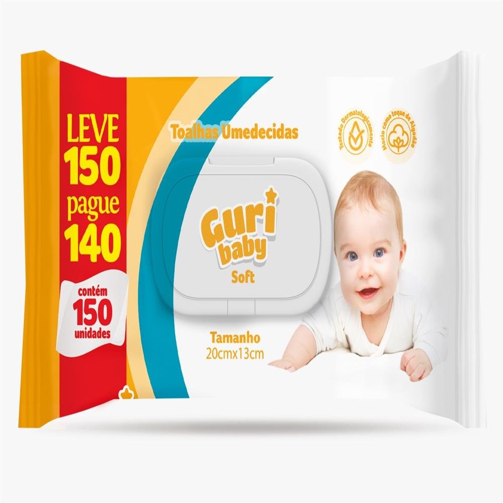 Toalhas Umedecidas Guri Baby Soft 12X150