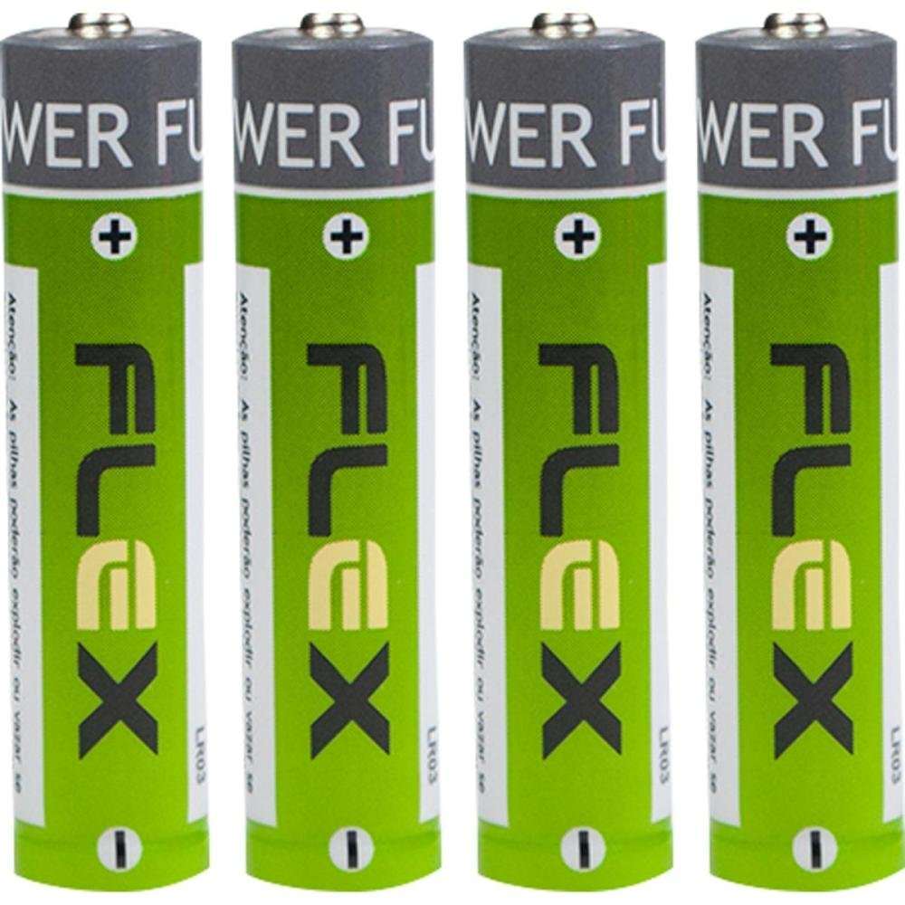 Pilha Alcalina AAA 1.5V (C/4 Pilhas) Flex Un.Venda: CAR/1