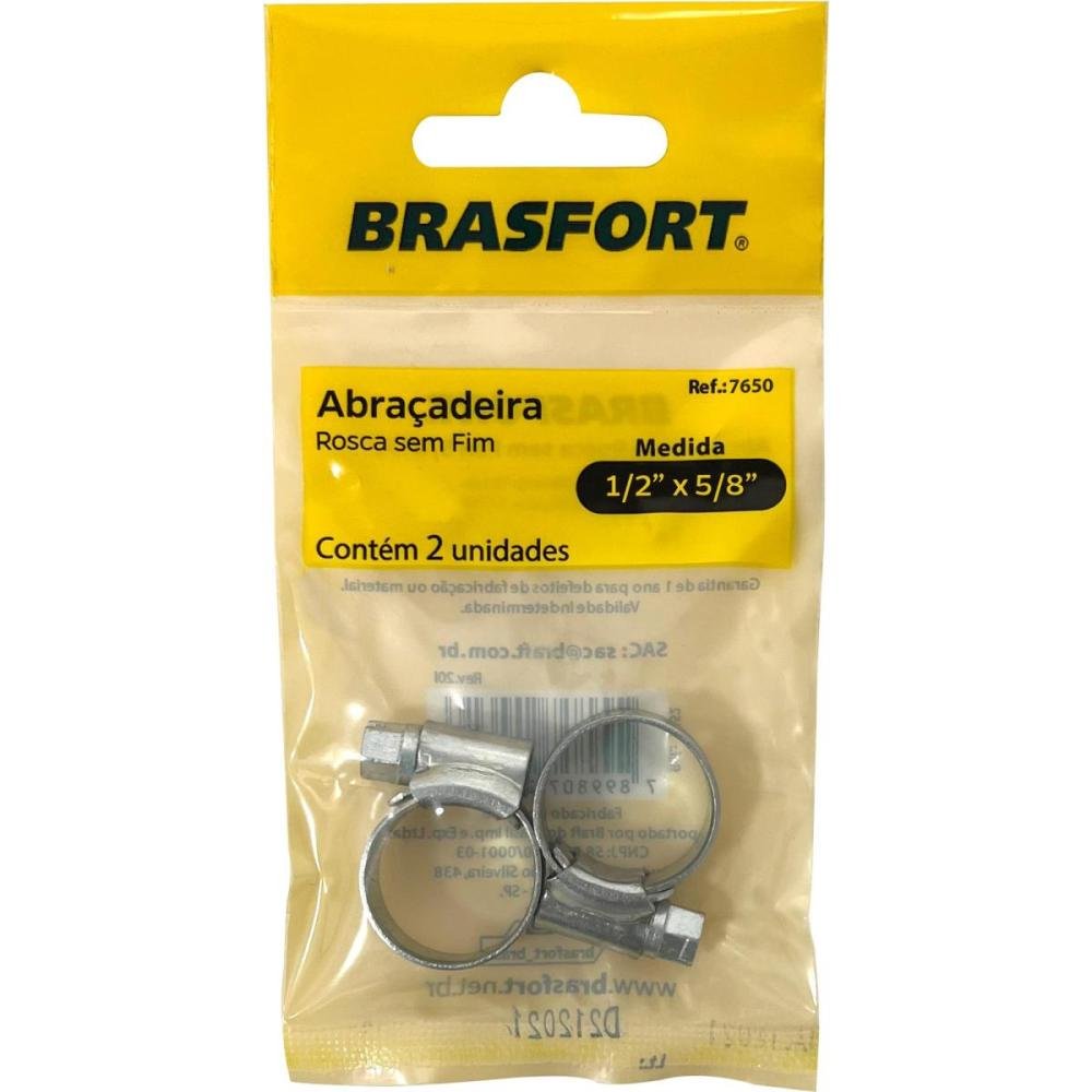 Abraçadeira Rosca Aço 1/2" x 5/8" Brasfort (Com 2) Un.Venda: MVA/2