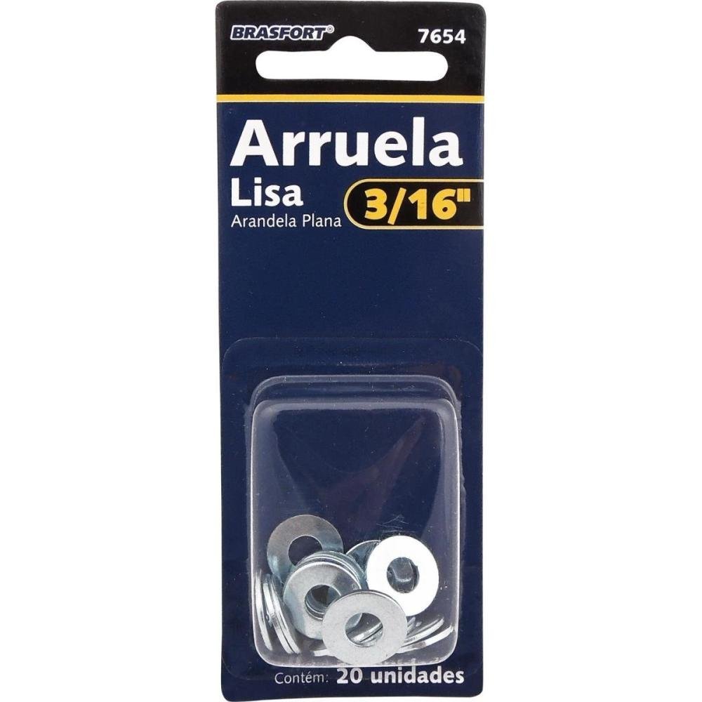 Arruela Lisa 3/16" Brasfort (Com 20) Un.Venda: MVA/20